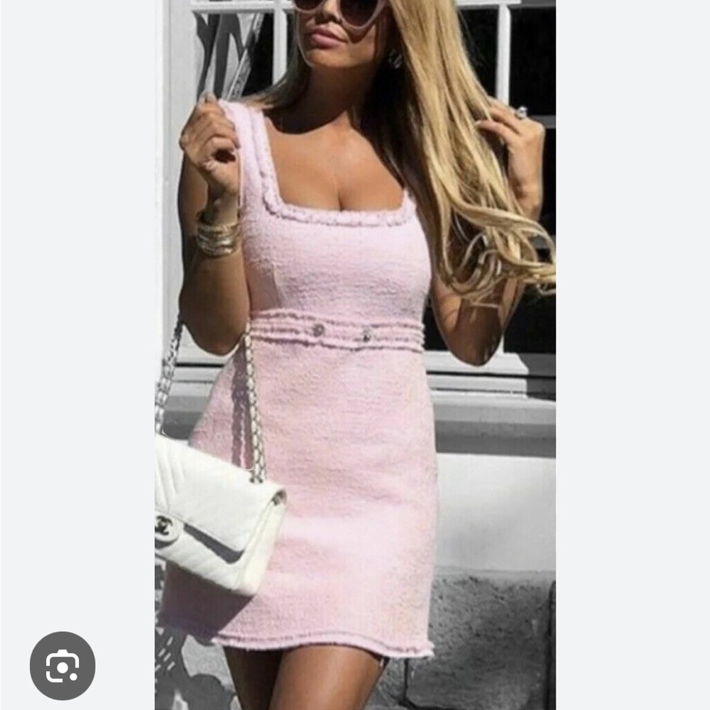 NEW tweed Zara Pink Mini Dress - Picture 3 of 7